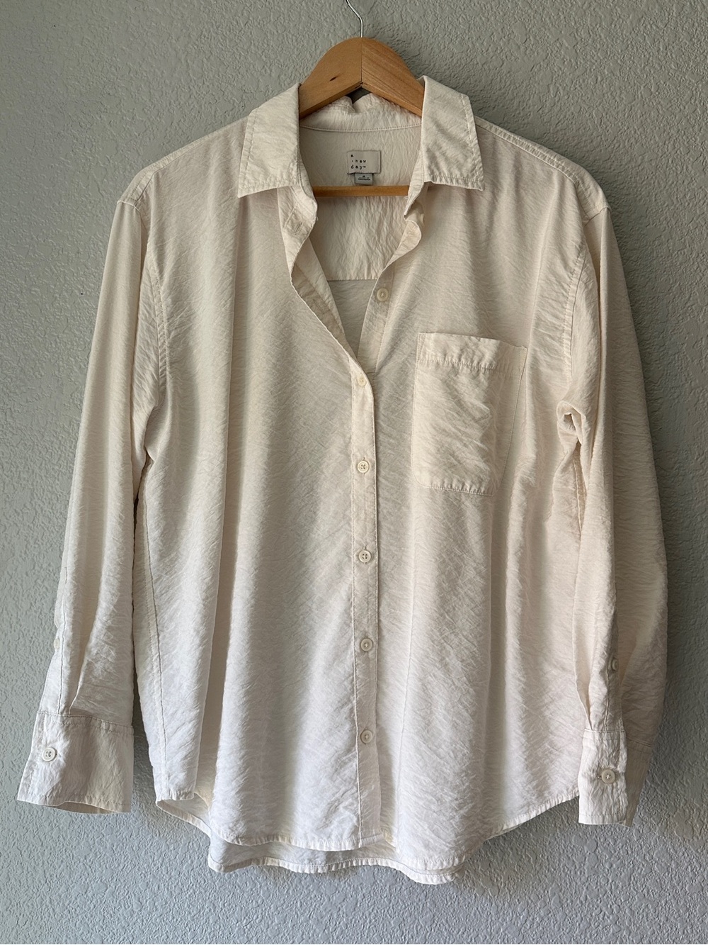 a new day Cream Men's Long-Sleeve Button-Down Shirt
